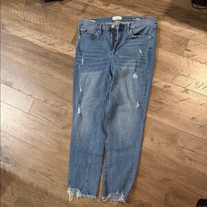 Light Blue Distressed Ankle Jeans